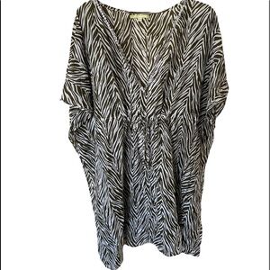 - Gianni Bini swim coverup size M zebra print brown/off white